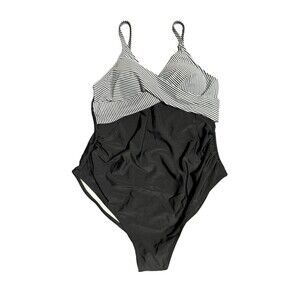 Ziola Maternity Black One Piece Adjustable Straps Swimsuit Size XXL